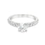Round Brilliant Cut 0.75ct Diamond Engagement Ring with Diamond Shoulders