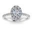 Oval Cut 0.74ct Diamond Halo Engagement Ring