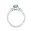 Oval Cut Aqua & Trefoil Diamond Engagement Ring