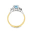 Emerald Cut Aqua With Trefoil Diamonds