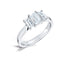 Emerald Cut 0.66ct Diamond Trilogy Engagement Ring