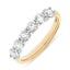 Round Brilliant Cut 1.01ct Diamond 6 Stone Half Hoop Eternity Ring
