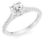 Round Brilliant Cut 1.00ct Diamond Engagement Ring with Diamond Shoulders