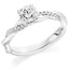 Round Brilliant Cut 0.70ct Diamond Engagement Ring with Diamond Shoulders