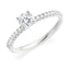 Round Brilliant Cut 0.70ct Diamond Engagement Ring with Diamond Shoulders