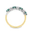 Round Brilliant Cut Diamond & Emerald 7 Stone Eternity Ring
