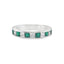 Princess Cut Diamond & Emerald Half Hoop Eternity Ring