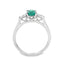 Oval Cut Emerald & Pear Cut Diamond Trilogy Engagement Ring
