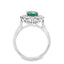 Oval Cut Emerald & Round Brilliant Cut Diamond Cluster Engagement Ring