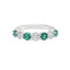 Round Brilliant Cut Emerald & Diamond 7 Stone Eternity Ring