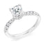Round Brilliant Cut 0.80ct Diamond Engagement Ring with Diamond Shoulders & Hidden Halo