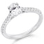 Oval Cut 0.70ct Diamond Engagement Ring with Diamond Shoulders