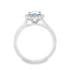 Cushion Cut Aqua With Round Brilliant Cut Diamond Halo