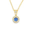 Round Brilliant Cut Sapphire & Diamond Halo Pendant