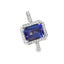 Emerald Cut Tanzanite With Diamond Halo & Diamond Shoulders