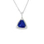 Triangle Cut Tanzanite With Diamond Halo Pendant