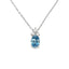 Oval Cut Aqua & 3 Brilliant Round Cut Diamond Pendant
