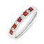 Round Brilliant Cut Diamond & Princess Cut Ruby Half Hoop Eternity Ring