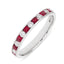 Round Brilliant Cut Diamond & Ruby Half Hoop Eternity Ring