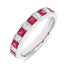 Princess Cut Diamond & Ruby Half Hoop Eternity Ring