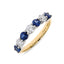 Round Brilliant Cut Sapphire & Diamond 7 Stone Eternity Ring