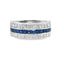 Princess Cut Sapphire & Diamond 3 Row Half Hoop Eternity Ring