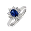 Oval Cut Sapphire With Round Brilliant Cut Diamond Cluster