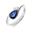 Pear Cut Sapphire with Pear Cut Diamond Side Stone