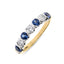 Round Brilliant Cut Sapphire & Diamond 7 Stone Eternity Ring