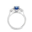 Oval Cut Sapphire with Pear Cut Diamond Side Stones Trilogy Ring