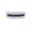 Princess Cut Sapphire & Diamond 3 Row Half Hoop Eternity Ring