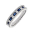 Baguette Cut Sapphire & Diamond Half Hoop Eternity Ring