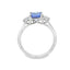 Emerald Cut Tanzanite With Round Brilliant Cut Diamond Side Stones
