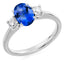 Oval Cut Tanzanite With Round Brilliant Cut Side Stones
