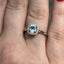 Cushion Cut Aqua With Round Brilliant Cut Diamond Halo