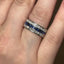 Princess Cut Sapphire & Diamond 3 Row Half Hoop Eternity Ring