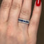 Princess Cut Sapphire & Diamond 3 Row Half Hoop Eternity Ring
