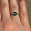 Oval Cut Emerald & Pear Cut Diamond Trilogy Engagement Ring