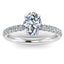 Lab Grown Oval Cut 3.02ct Diamond Engagement Ring with Diamond Shoulders & Hidden Halo