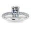 Lab Grown Radiant Cut 2.71ct Diamond Engagement Ring with Diamond Shoulders & Hidden Halo