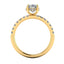 Lab Grown Oval Cut 1.00ct Diamond Engagement Ring with Diamond Shoulders & Hidden Halo