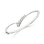 18ct White Gold 6 Stone Round Brilliant Cut Diamond Bangle
