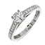 Round Brilliant Cut 0.50ct Diamond Engagement Ring with Diamond Shoulders
