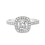 Cushion Cut 0.98ct Diamond Halo Engagement Ring