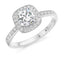 Cushion Cut 0.98ct Diamond Halo Engagement Ring