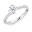 Round Brilliant Cut 0.70ct Diamond Engagement Ring with Diamond Shoulders