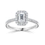 Emerald Cut 0.71ct Diamond Halo Engagement Ring