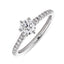 Round Brilliant Cut 0.51ct Diamond Engagement Ring with Diamond Shoulders