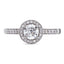 Round Brilliant Cut 0.57ct Diamond Halo Engagement Ring