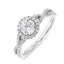 Round Brilliant Cut 0.50ct Diamond Halo Engagement Ring